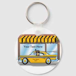 Personalized Taxi Cab Driver  Keychain