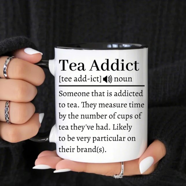 Personalized Tea Addict Definition Two-Tone Coffee Mug (Creator Uploaded)