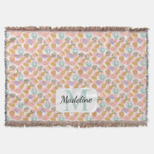 Personalized Tea & Baker Monogram Throw Blanket