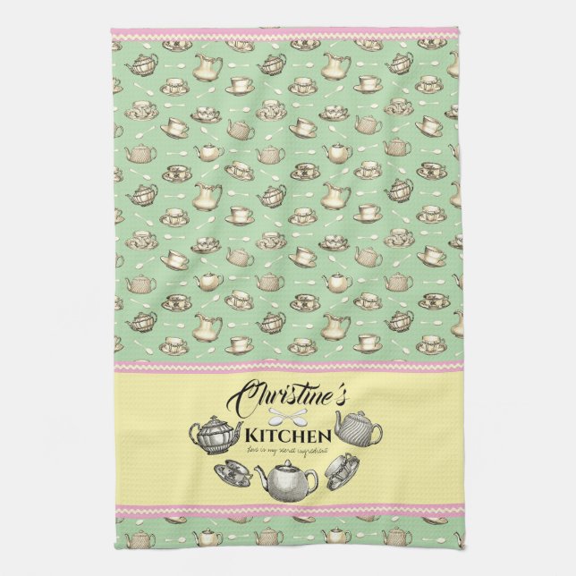 Personalized Tea Kitchen Towels (Vertical)