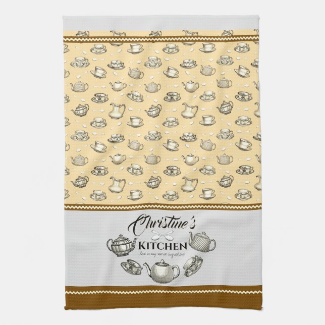 Personalized Tea Kitchen Towels (Vertical)