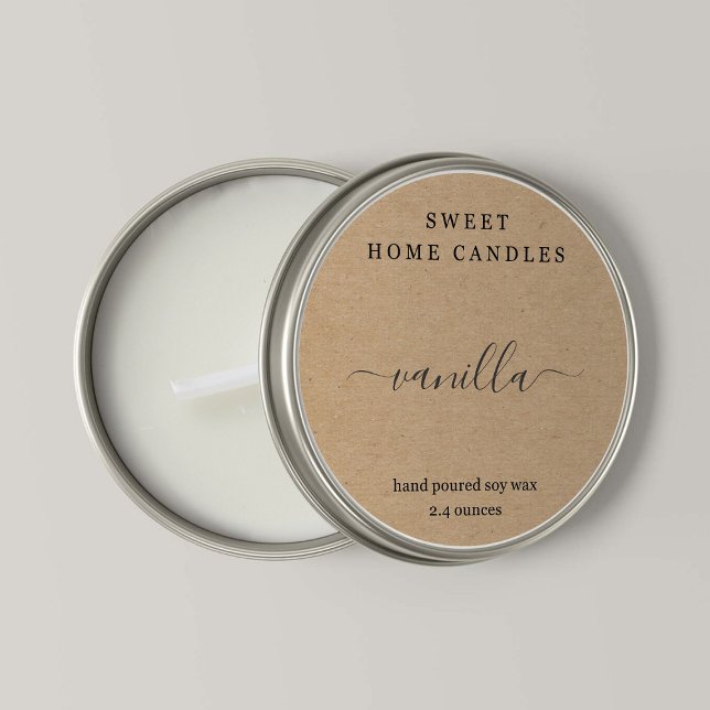Personalized Tea Light Candle Label Round Sticker (Creator Uploaded)