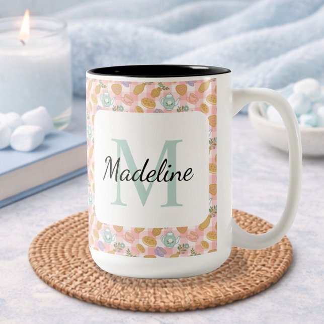 Personalized Tea Lover & Baker Monogram Name Mug (Créateur téléchargé)