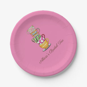 Personalized Tea Party Paper Plates Bridal 