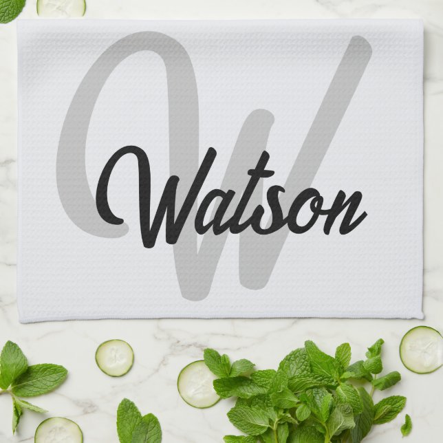 Personalized Tea Towel, Personalized Dish Towel (Folded)