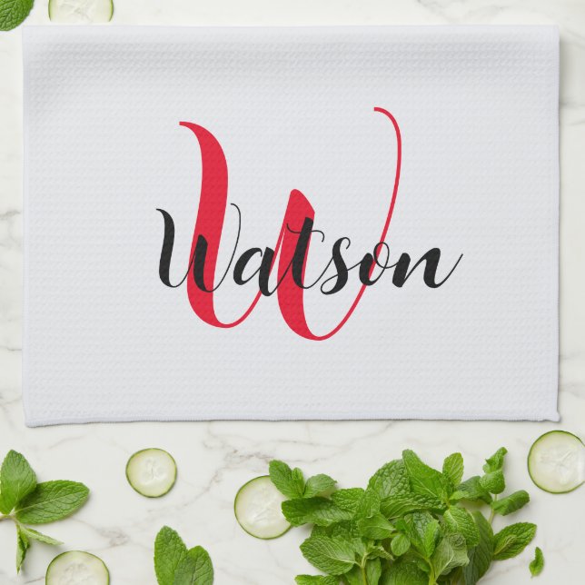 Personalized Tea Towel, Personalized Dish Towel (Folded)