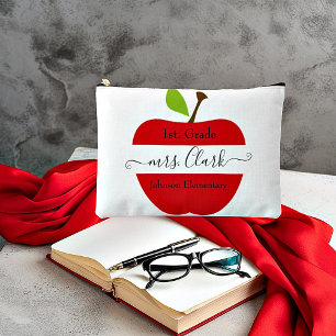 Personalized teacher apple  accessory pouch