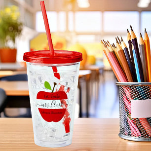 Personalized Teacher apple Acrylic Tumbler