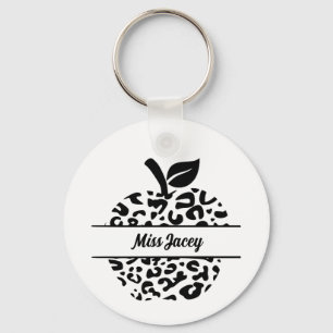 Personalized  Teacher Apple Name, Custom Teacher Keychain