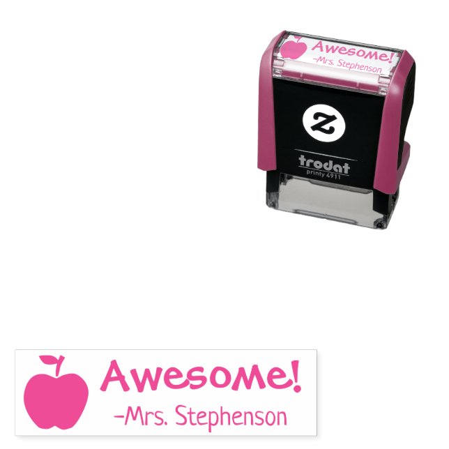Personalized Teacher Apple Reward Stamp (In Situ)