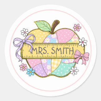 Personalized Teacher Apple Sticker
