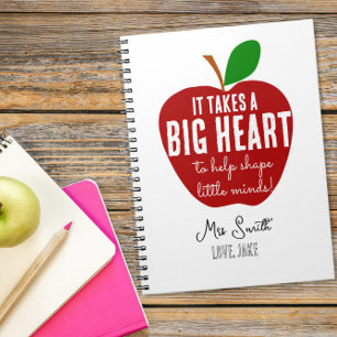 Personalized Teacher Apple thank you notebook