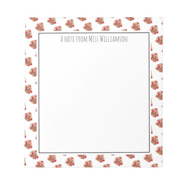 Personalized TEACHER APPRECIATION Apples Notepad (Front)