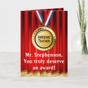 Personalized Teacher Appreciation Award Photo Thank You Card