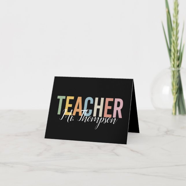 Personalized Teacher Appreciation Back to School  Announcement (Front)