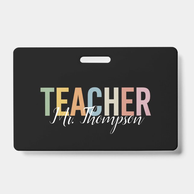 Personalized Teacher Appreciation Back to School  Badge (Front)