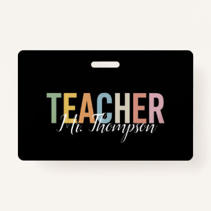 Personalized Teacher Appreciation Back to School  Badge