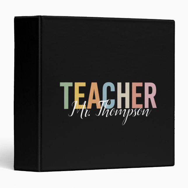 Personalized Teacher Appreciation Back to School  Binder (Front/Spine)