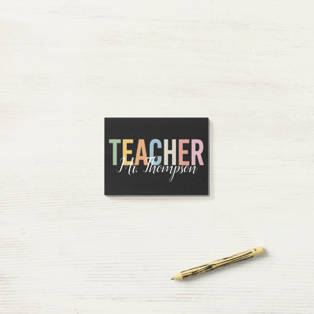 Personalized Teacher Appreciation Back to School  Post-it Notes (On Desk)