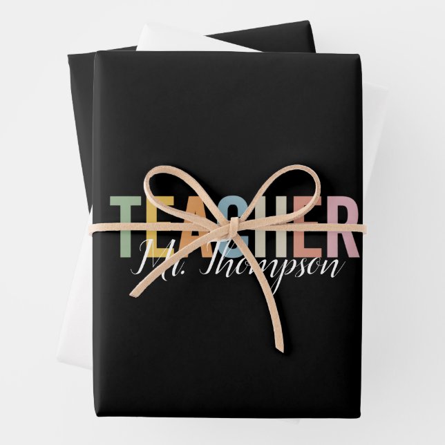 Personalized Teacher Appreciation Back to School  Wrapping Paper Sheet (In situ)