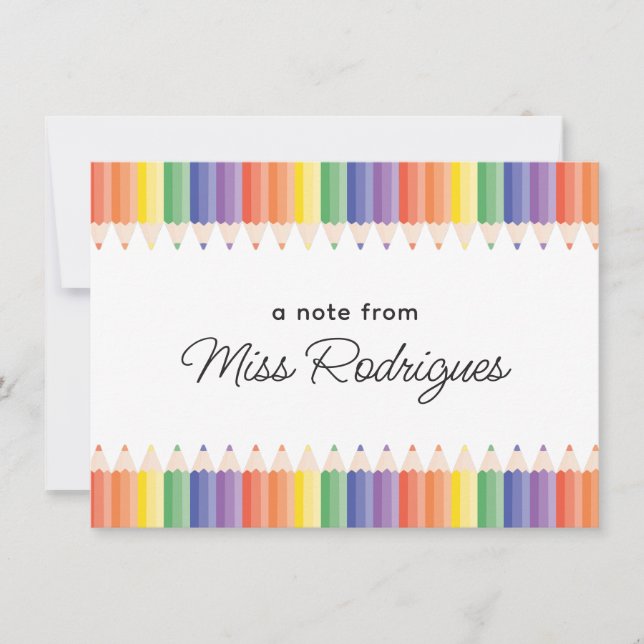 Personalized Teacher Appreciation Colourful Rainbo Card (Front)