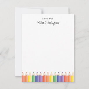Personalized Teacher Appreciation Colourful Rainbo Card