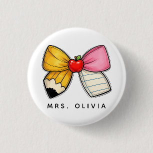Personalized Teacher Appreciation Custom Teacher 1 Inch Round Button