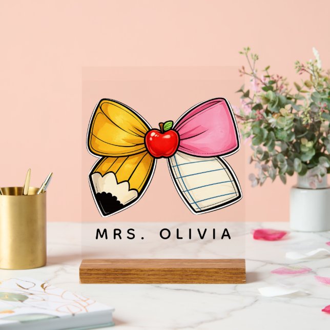 Personalized Teacher Appreciation | Custom Teacher Acrylic Sign (Wedding)