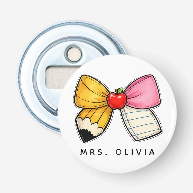 Personalized Teacher Appreciation | Custom Teacher Bottle Opener (Front)