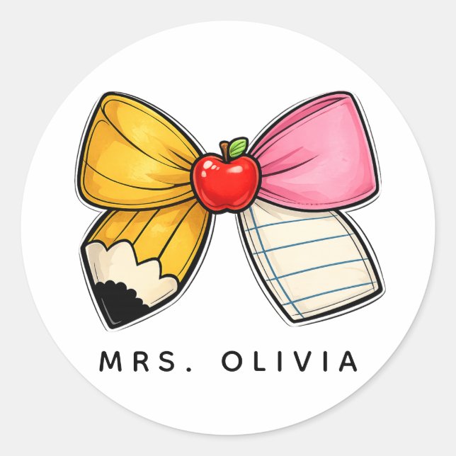 Personalized Teacher Appreciation | Custom Teacher Classic Round Sticker (Front)