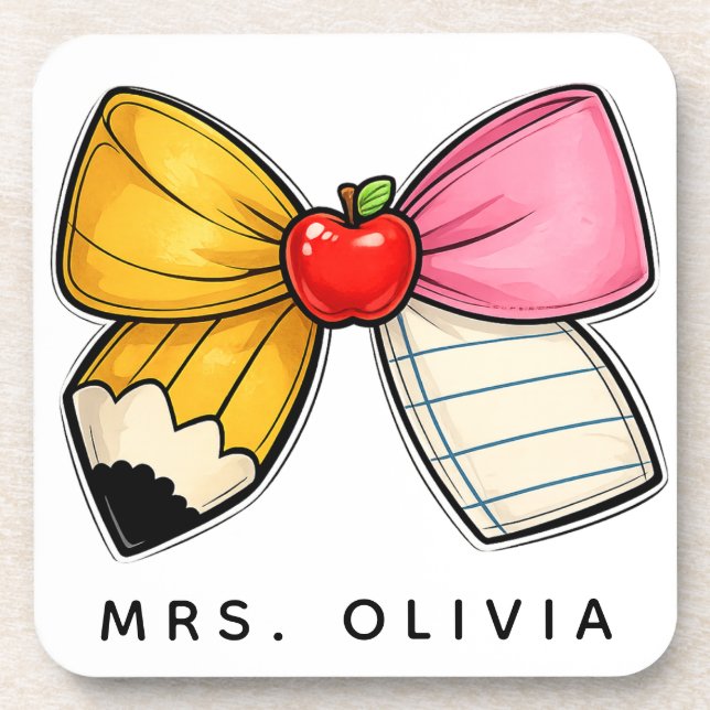 Personalized Teacher Appreciation | Custom Teacher Coaster (Front)