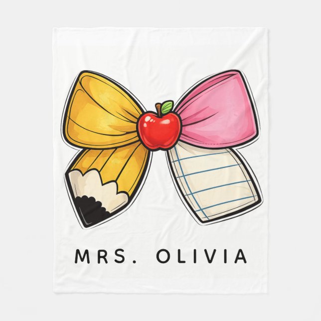 Personalized Teacher Appreciation | Custom Teacher Fleece Blanket (Front)