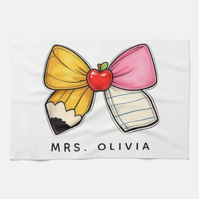 Personalized Teacher Appreciation | Custom Teacher Kitchen Towel (Horizontal)