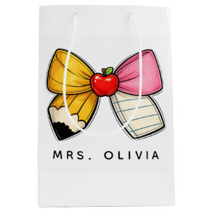 Personalized Teacher Appreciation Custom Teacher Medium Gift Bag