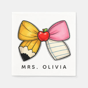 Personalized Teacher Appreciation   Custom Teacher Napkin