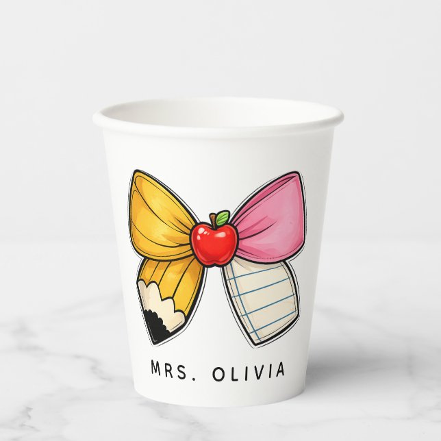 Personalized Teacher Appreciation | Custom Teacher Paper Cups (Front)