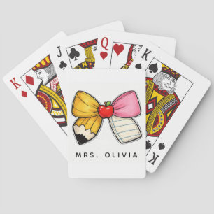 Personalized Teacher Appreciation   Custom Teacher Playing Cards