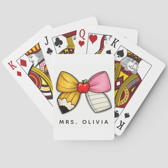 Personalized Teacher Appreciation | Custom Teacher Playing Cards (Back)