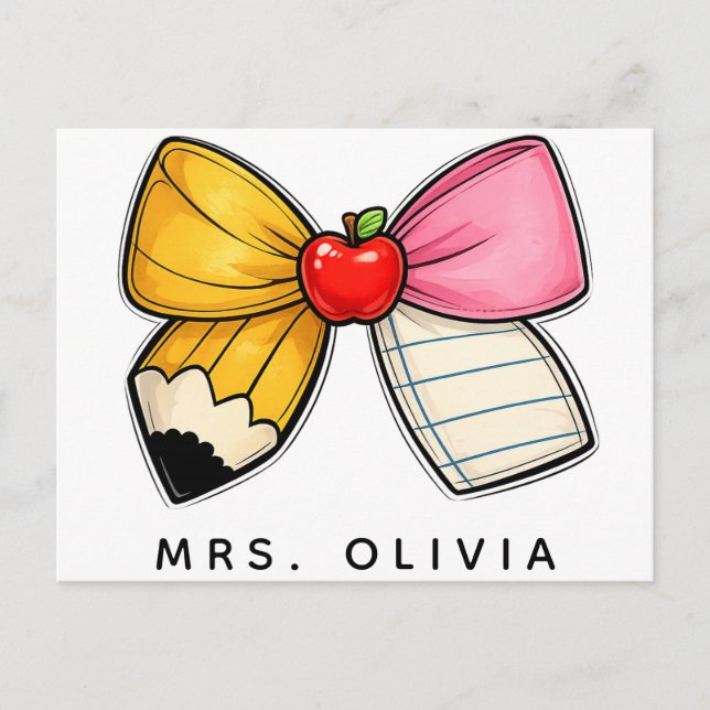Personalized Teacher Appreciation | Custom Teacher Postcard (Front)