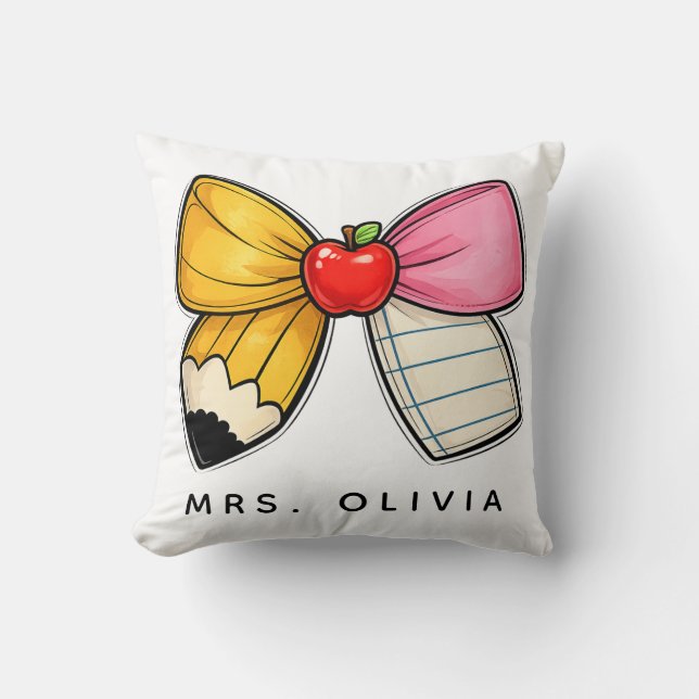 Personalized Teacher Appreciation | Custom Teacher Throw Pillow (Front)