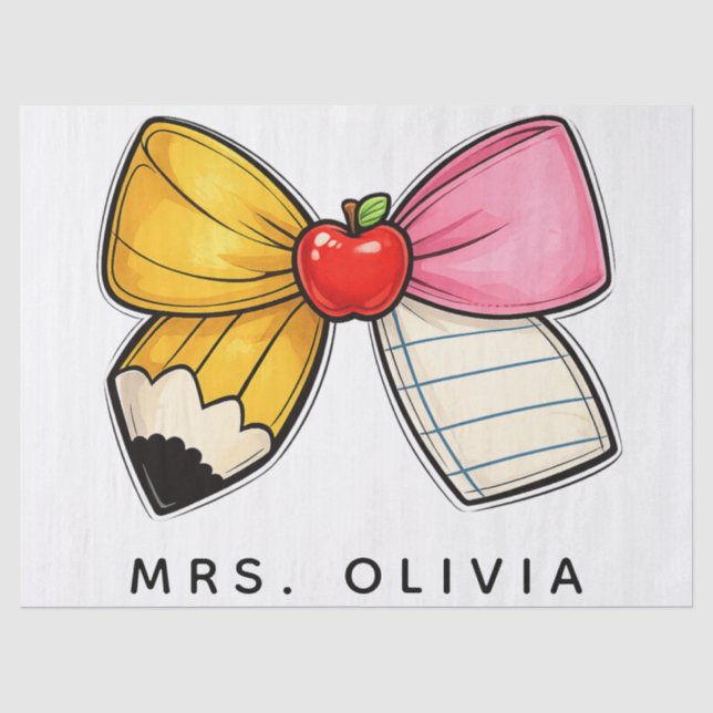 Personalized Teacher Appreciation | Custom Teacher Tissue Paper (Front)