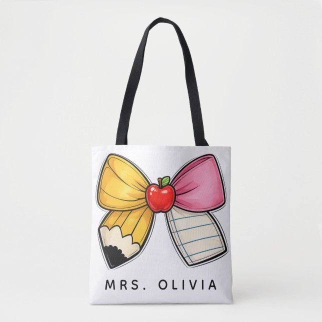 Personalized Teacher Appreciation | Custom Teacher Tote Bag (Front)