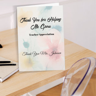 Personalized Teacher Appreciation Folded Thank You Card
