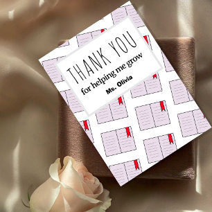 Personalized Teacher Appreciation Gift Custom Name Thank You Card