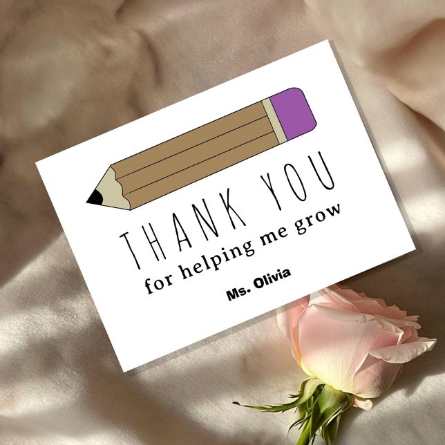 Personalized Teacher Appreciation Gift Custom Name Thank You Card (Creator Uploaded)