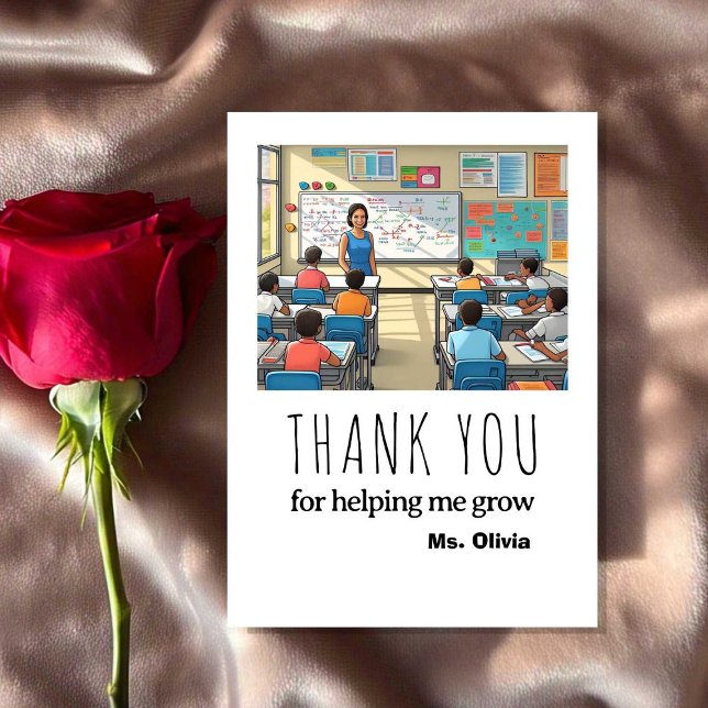 Personalized Teacher Appreciation Gift Custom Name Thank You Card (Creator Uploaded)