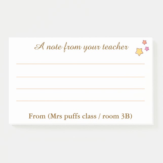 Personalized Teacher appreciation gift Post-it Notes (Front)