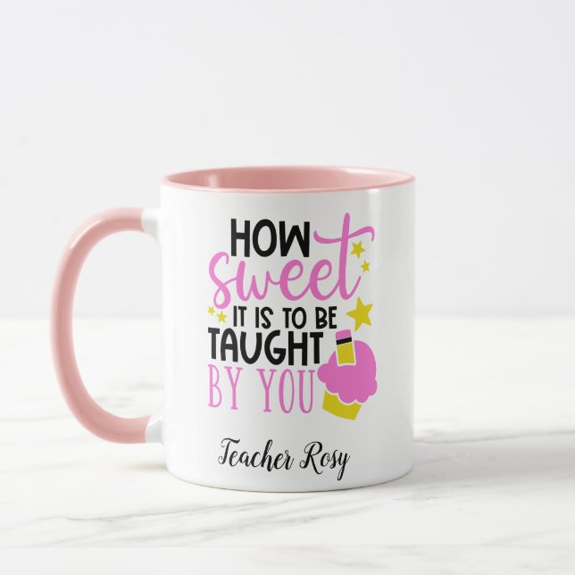 Personalized Teacher Appreciation Mugs Cupcake (Left)