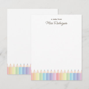Personalized Teacher Appreciation Pastel Rainbow Card