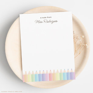 Personalized Teacher Appreciation Pastel Rainbow Card